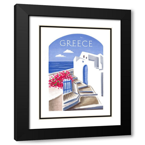 Greece Black Modern Wood Framed Art Print with Double Matting by Tyndall, Elizabeth