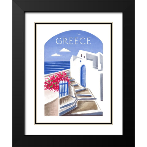 Greece Black Modern Wood Framed Art Print with Double Matting by Tyndall, Elizabeth