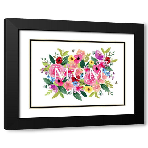 Mothers Day Floral Black Modern Wood Framed Art Print with Double Matting by Tyndall, Elizabeth