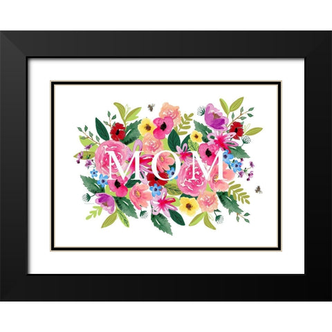 Mothers Day Floral Black Modern Wood Framed Art Print with Double Matting by Tyndall, Elizabeth