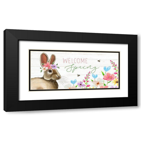 Welcome Spring Black Modern Wood Framed Art Print with Double Matting by Tyndall, Elizabeth