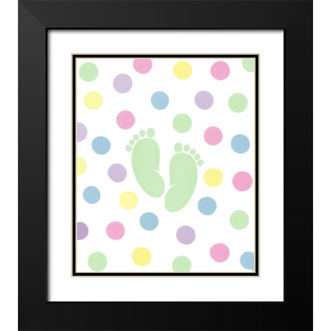 Foot Prints Black Modern Wood Framed Art Print with Double Matting by Tyndall, Elizabeth