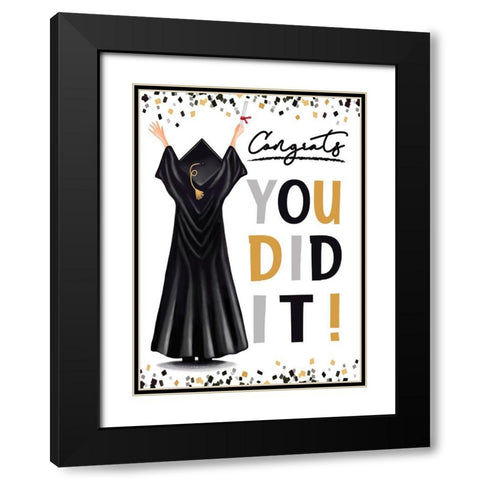 Cap and Gown Black Modern Wood Framed Art Print with Double Matting by Tyndall, Elizabeth