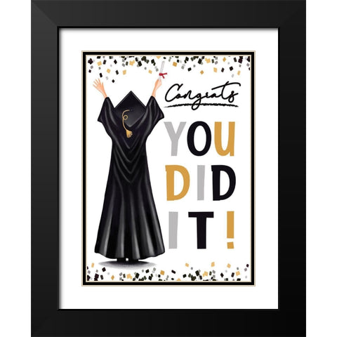 Cap and Gown Black Modern Wood Framed Art Print with Double Matting by Tyndall, Elizabeth