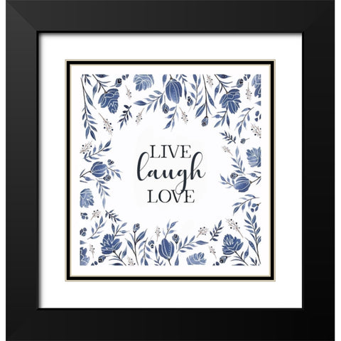 Live-Laugh-Love Black Modern Wood Framed Art Print with Double Matting by Tyndall, Elizabeth