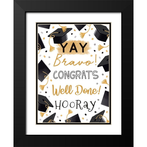 Congrats   Black Modern Wood Framed Art Print with Double Matting by Tyndall, Elizabeth