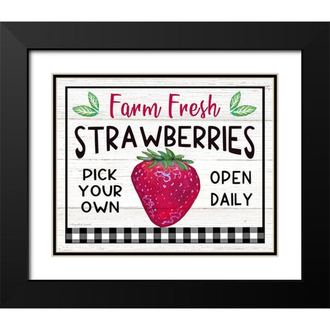 Farm Fresh Strawberries Black Modern Wood Framed Art Print with Double Matting by Tyndall, Elizabeth