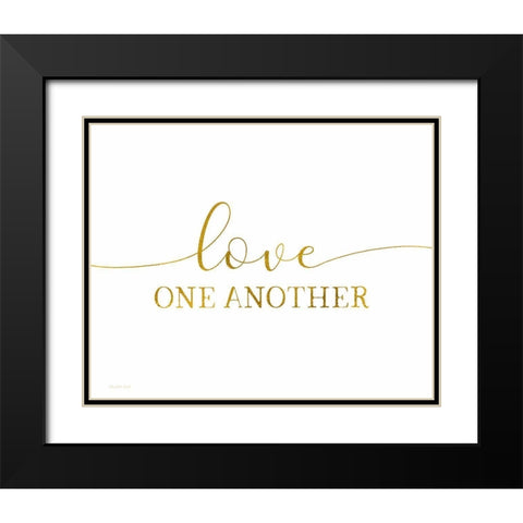 Love One Another Black Modern Wood Framed Art Print with Double Matting by Tyndall, Elizabeth