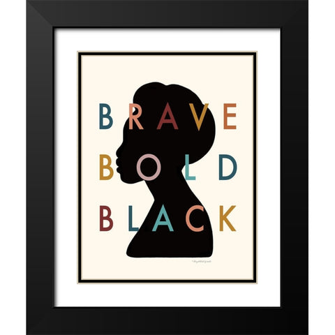 Brave Bold Black Black Modern Wood Framed Art Print with Double Matting by Tyndall, Elizabeth