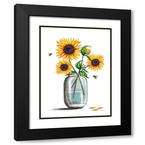 Sunflower Still Life Black Modern Wood Framed Art Print with Double Matting by Tyndall, Elizabeth