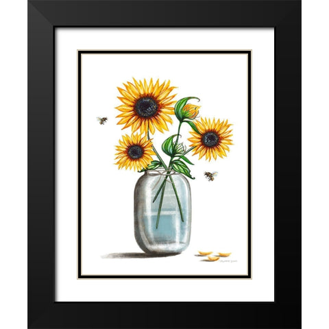 Sunflower Still Life Black Modern Wood Framed Art Print with Double Matting by Tyndall, Elizabeth