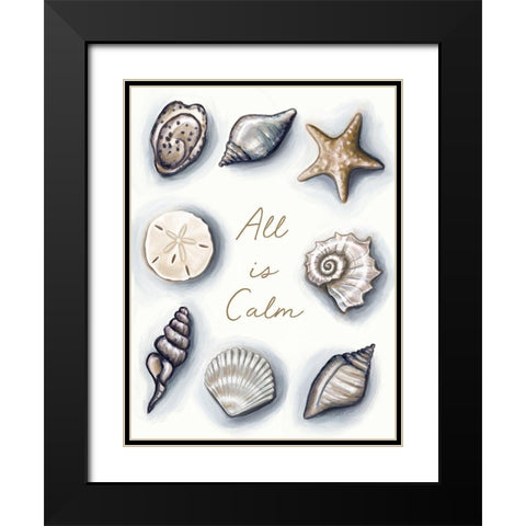 All is Calm Black Modern Wood Framed Art Print with Double Matting by Tyndall, Elizabeth