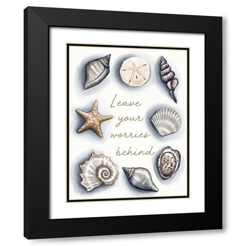 Worries Behind Black Modern Wood Framed Art Print with Double Matting by Tyndall, Elizabeth