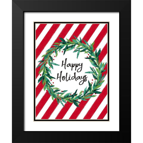 Happy Holidays Black Modern Wood Framed Art Print with Double Matting by Tyndall, Elizabeth