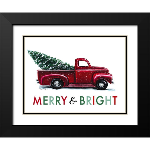 Merry and Bright Black Modern Wood Framed Art Print with Double Matting by Tyndall, Elizabeth