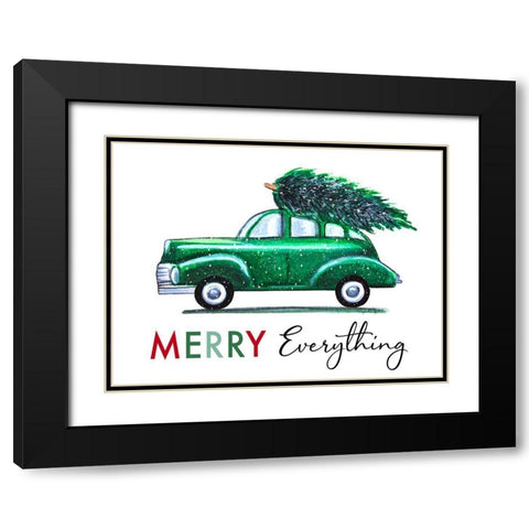 Merry Everything Black Modern Wood Framed Art Print with Double Matting by Tyndall, Elizabeth