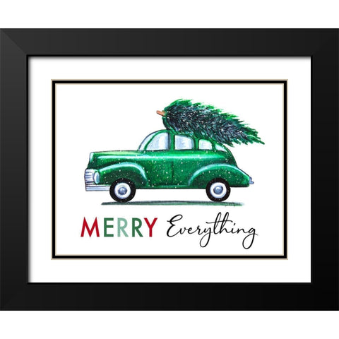 Merry Everything Black Modern Wood Framed Art Print with Double Matting by Tyndall, Elizabeth