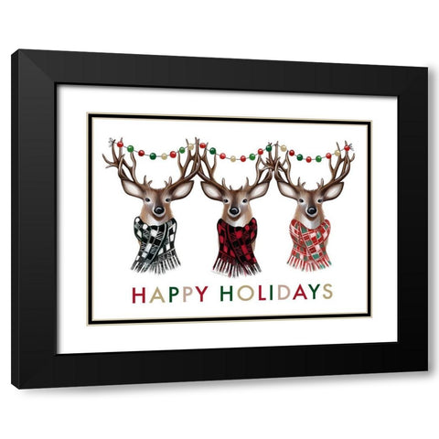 Happy Holidays Black Modern Wood Framed Art Print with Double Matting by Tyndall, Elizabeth