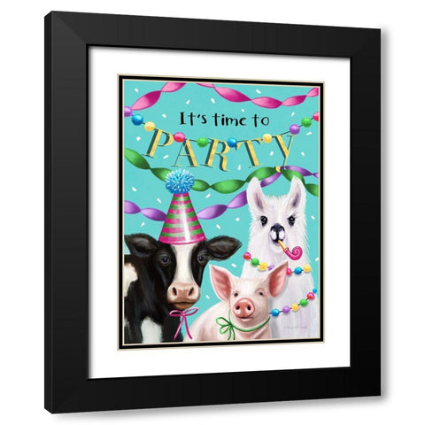 Party Animals Black Modern Wood Framed Art Print with Double Matting by Tyndall, Elizabeth
