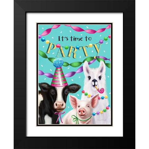 Party Animals Black Modern Wood Framed Art Print with Double Matting by Tyndall, Elizabeth
