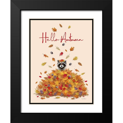 Hello Autumn Black Modern Wood Framed Art Print with Double Matting by Tyndall, Elizabeth