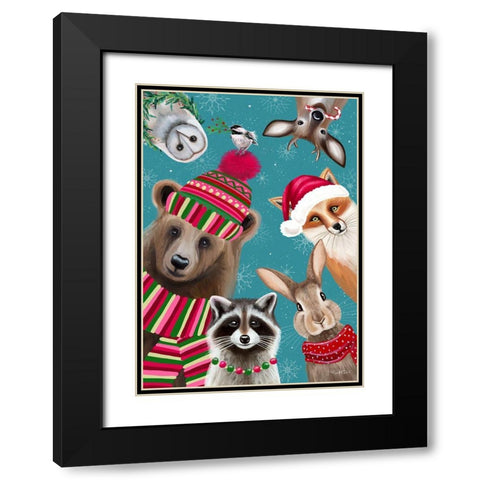 Holiday Pals Black Modern Wood Framed Art Print with Double Matting by Tyndall, Elizabeth