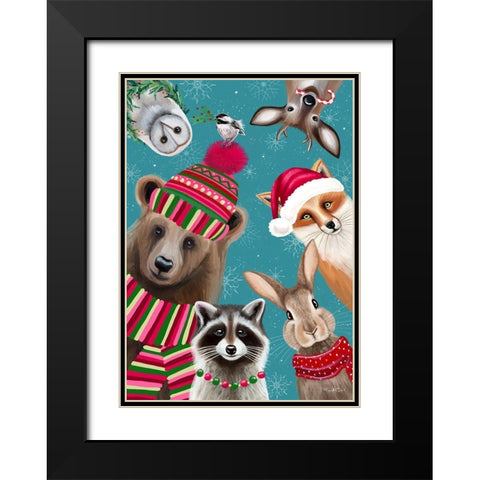 Holiday Pals Black Modern Wood Framed Art Print with Double Matting by Tyndall, Elizabeth