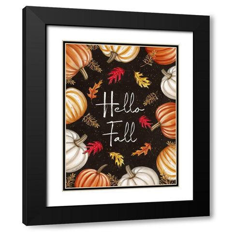 Hello Fall Black Modern Wood Framed Art Print with Double Matting by Tyndall, Elizabeth