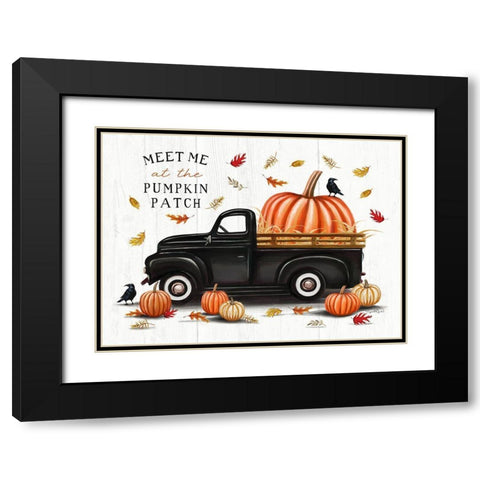 Pumpkin Patch Black Modern Wood Framed Art Print with Double Matting by Tyndall, Elizabeth