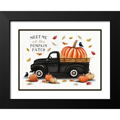 Pumpkin Patch Black Modern Wood Framed Art Print with Double Matting by Tyndall, Elizabeth