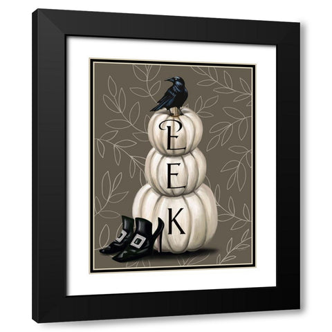 Eek Pumpkins Black Modern Wood Framed Art Print with Double Matting by Tyndall, Elizabeth