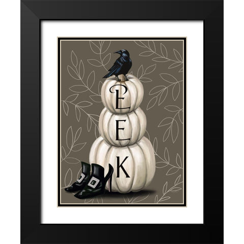 Eek Pumpkins Black Modern Wood Framed Art Print with Double Matting by Tyndall, Elizabeth