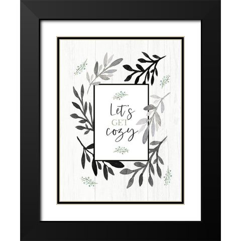 Lets Get Cozy Black Modern Wood Framed Art Print with Double Matting by Tyndall, Elizabeth