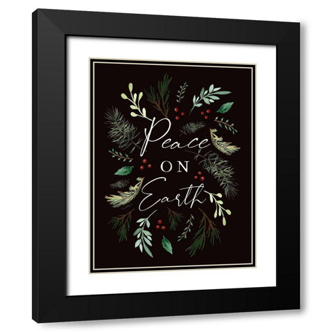 Peace on Earth Black Modern Wood Framed Art Print with Double Matting by Tyndall, Elizabeth