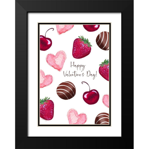 Valentine Chocolates Black Modern Wood Framed Art Print with Double Matting by Tyndall, Elizabeth