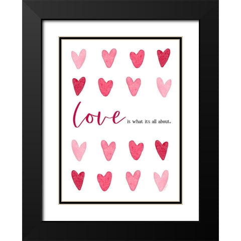 All About Love Black Modern Wood Framed Art Print with Double Matting by Tyndall, Elizabeth