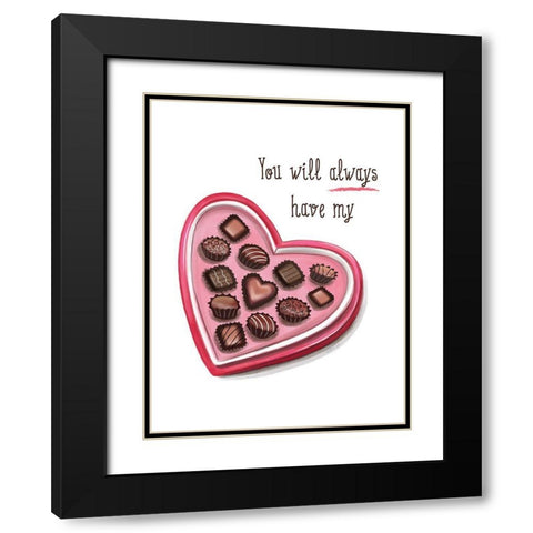 Heart Art Black Modern Wood Framed Art Print with Double Matting by Tyndall, Elizabeth