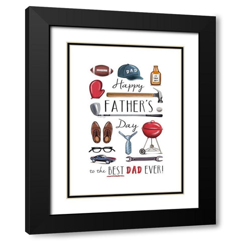 Fathers Day Icons Black Modern Wood Framed Art Print with Double Matting by Tyndall, Elizabeth