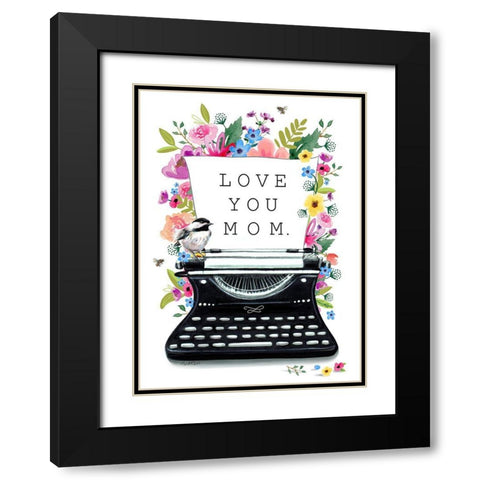 Love You-Mom Black Modern Wood Framed Art Print with Double Matting by Tyndall, Elizabeth