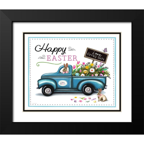 Happy Easter Black Modern Wood Framed Art Print with Double Matting by Tyndall, Elizabeth