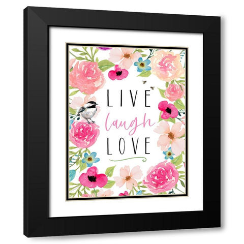 Live Laugh Love Black Modern Wood Framed Art Print with Double Matting by Tyndall, Elizabeth