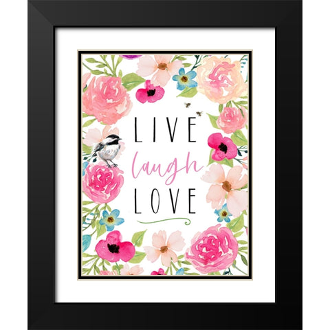 Live Laugh Love Black Modern Wood Framed Art Print with Double Matting by Tyndall, Elizabeth