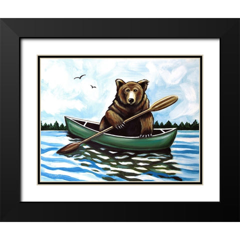 Bear in a Canoe II Black Modern Wood Framed Art Print with Double Matting by Tyndall, Elizabeth