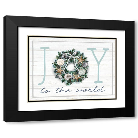 Joy to the World Black Modern Wood Framed Art Print with Double Matting by Tyndall, Elizabeth