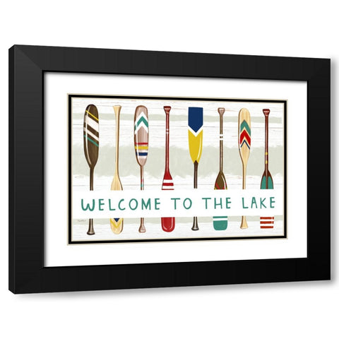 Welcome to the Lake Black Modern Wood Framed Art Print with Double Matting by Tyndall, Elizabeth