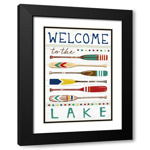 Welcome to the Lake Black Modern Wood Framed Art Print with Double Matting by Tyndall, Elizabeth