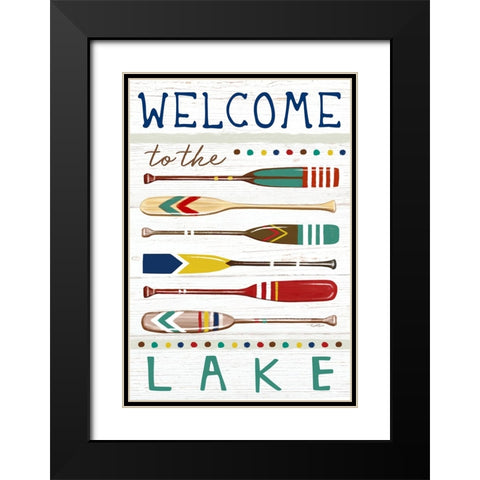 Welcome to the Lake Black Modern Wood Framed Art Print with Double Matting by Tyndall, Elizabeth