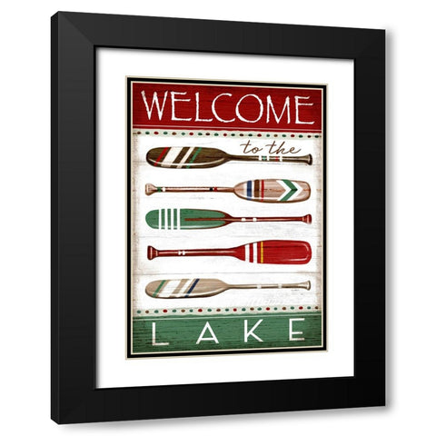 Welcome to the Lake Black Modern Wood Framed Art Print with Double Matting by Tyndall, Elizabeth