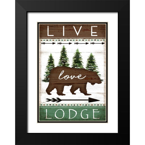 Live, Love, Lodge Black Modern Wood Framed Art Print with Double Matting by Tyndall, Elizabeth