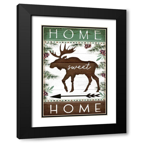 Home Sweet Home Black Modern Wood Framed Art Print with Double Matting by Tyndall, Elizabeth